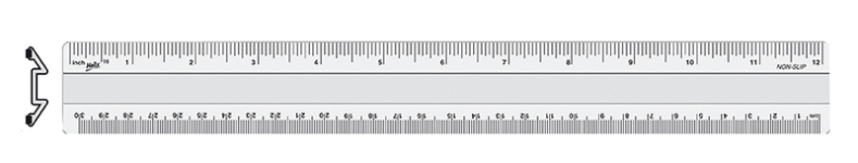HELIX ALUMIN. SAFETY RULER-12inch T33010