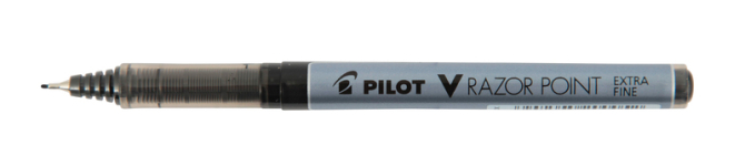 PILOT SW-V10P RAZOR POINT EXTR FINE LIQUID INK PEN - BLACK