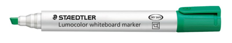 STAEDTLER LUMOCOLOR WHITEBOARD MARKER CHISEL TIP GREEN 351B-5