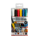 R&L ACRYLIC PAINT MARKERS - 6 FINE PRIMARY MARK-2711
